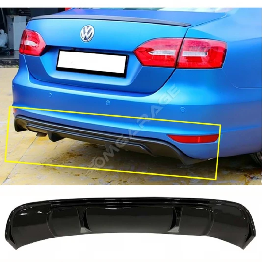 Vw Jetta Mk6 R Difüzör Difizör Plastik Parlak Siyah 2010 2011 2012 2013 2014 Arka-bodykit-ek-karlık