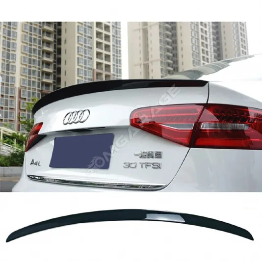 Audi A4 Sedan Bagaj Üstü İthal Spoiler Parlak Siyah Plastik Spoyler 2012-2016