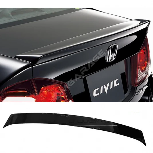 Honda Civic Fd6 Anatomik Bagaj Üstü İthal Spoiler Parlak Siyah Plastik Spoyler 2006-2011