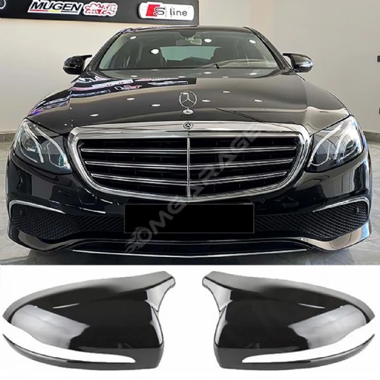 Mercedes E W213 Batman Yarasa Ayna Kapağı Parlak Siyah ABS 2017 ve üzeri
