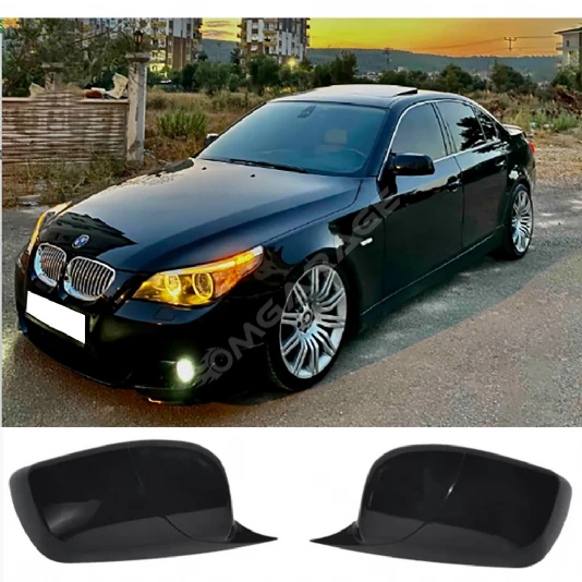 Bmw E60 Batman Yarasa Ayna Kapağı Parlak Siyah ABS 2003 2004 2005 2006 2007 2008 2009 2010
