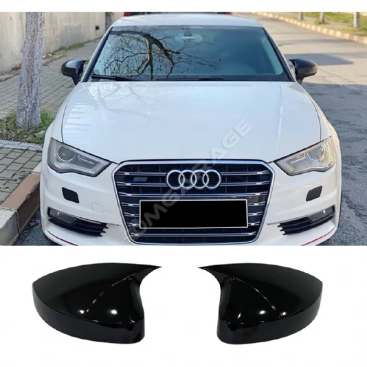 Audi A3 8V Batman Yarasa Ayna Kapağı Parlak Siyah ABS 2012 2013 2014 2015 2016 2017 2018 2019