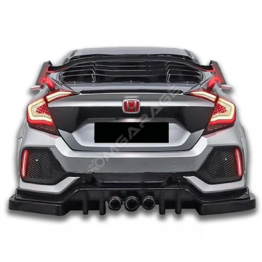 Honda Civic Fc5 6 Parça Arka Flap Parlak Siyah Plastik