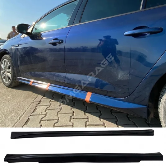 Renault Megane 4 HB Yan Marşpiyel Seti Mat Siyah Plastik 2 Adet