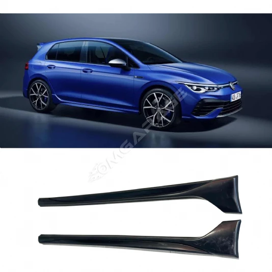 Vw Golf 8 R Yan Marşpiyel Seti Mat Siyah Plastik 2 Adet