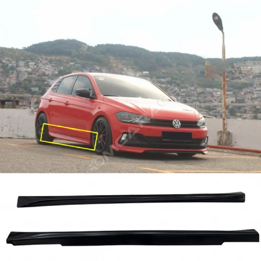 Vw Polo Mk6 Yan Marşpiyel Seti Mat Siyah Plastik 2 Adet 2018+
