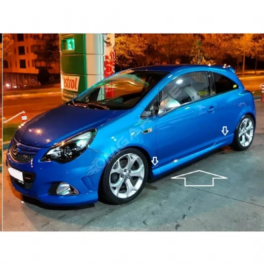 Opel Corsa D Tek Kapı Yan Marşpiyel Seti Mat Siyah Plastik 2 Adet