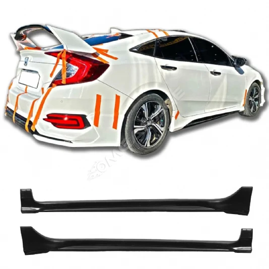 Honda Civic Fc5 Turbo Yan Marşpiyel Seti Mat Siyah Plastik 2 Adet
