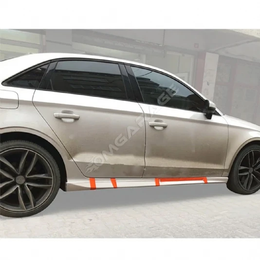 Audi A3 8V Sedan Yan Marşpiyel Seti Mat Siyah Plastik 2 Adet