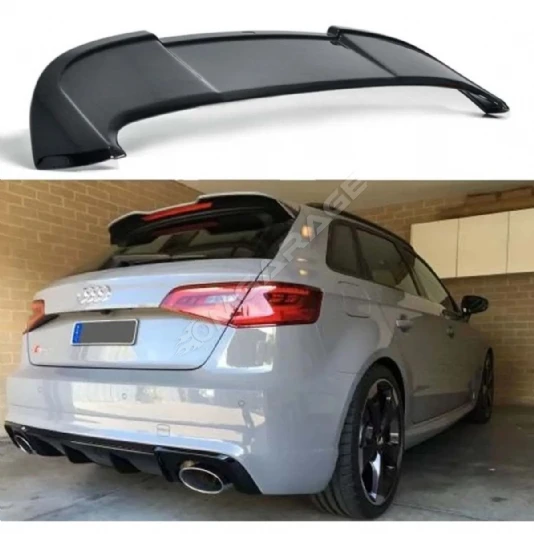 Audi A3 8V HB İthal Spoiler Parlak Siyah Plastik Spoyler 2014-2019
