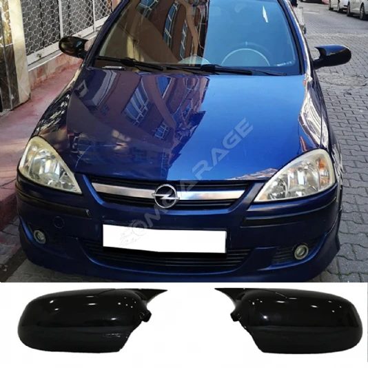 Opel Corsa C Batman Yarasa Ayna Kapağı Parlak Siyah ABS 2000 2001 2002 2003 2004 2005 2006