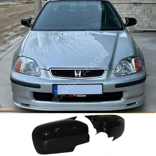 Honda Civic IES EK Batman Yarasa Ayna Kapağı Parlak Siyah ABS 1996 1997 1998 1999 2000