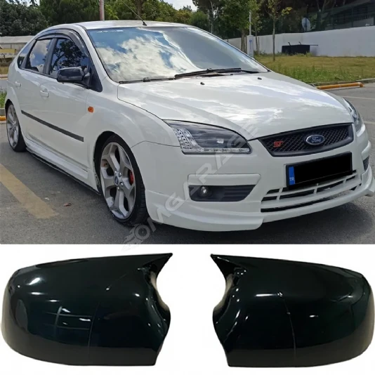 Ford Focus 2 Batman Yarasa Ayna Kapağı Parlak Siyah ABS 2004 2005 2006 2007 2008