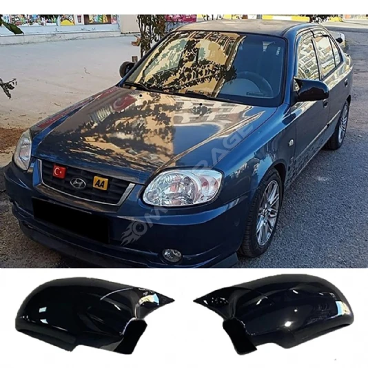 Hyundai Accent Admire Batman Yarasa Ayna Kapağı Parlak Siyah ABS 2003 2004 2005 2006