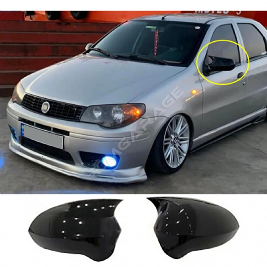 Fiat Albea Batman Yarasa Ayna Kapağı Parlak Siyah ABS 2002 2003 2004 2005 2006 2007 2008 2009