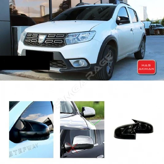 Dacia Duster 1 FL Batman Yarasa Ayna Kapağı Parlak Siyah ABS 2010 2011 2012 2013 2014 2015 2016 2017