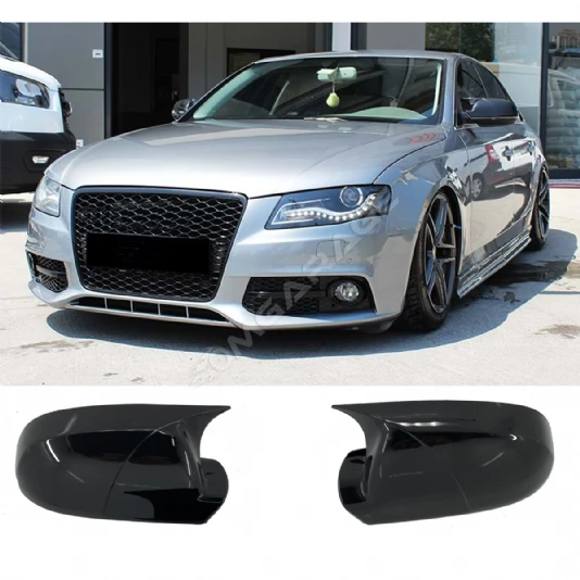 Audi A4 B8 Batman Yarasa Ayna Kapağı Parlak Siyah ABS 2009 2010 2011 2012 2013 2014