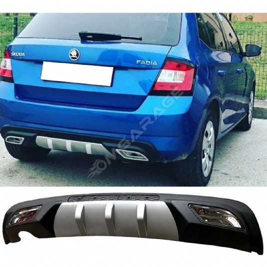 Skoda Fabia Difüzör Difizör Gri + Kare Egzoz Görünüm C Tip