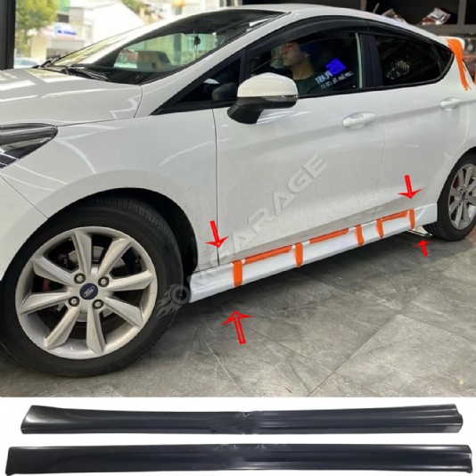 Ford Fiesta 2018 2019 2020 2021 Yan Marşpiyel Seti Mat Siyah Plastik 2 Adet