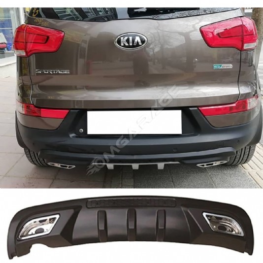 Kia Sportage Difüzör Difizör Siyah + Kare Egzoz Görünüm C Tip