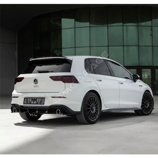 Vw Golf 8 R Yan Marşpiyel Seti 2021+ Plastik Mat Siyah