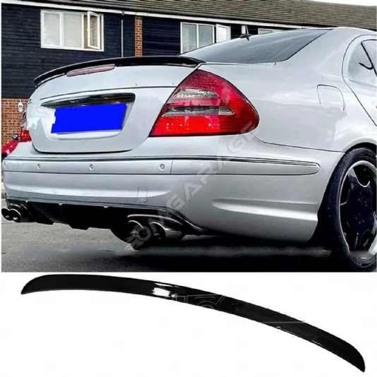 Mercedes E W211 Bagaj Üstü İthal Spoiler Parlak Siyah Plastik Spoyler 2002-2009