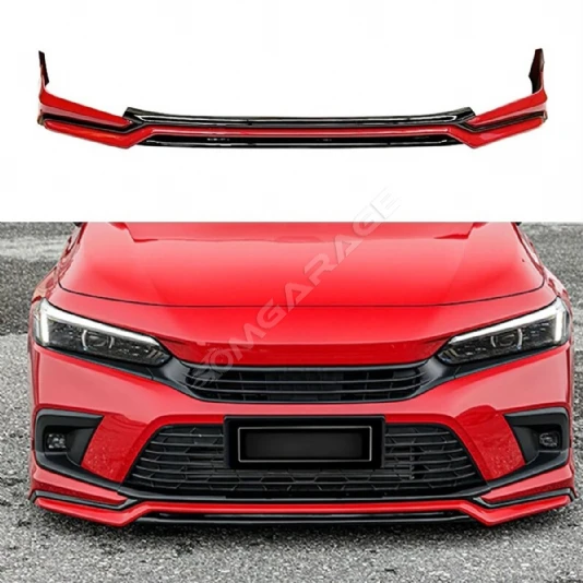 Honda Civic FE 2022 2023 Yeni Model Ön Ek Mat Siyah Plastik Ön Karlık Uyumlu