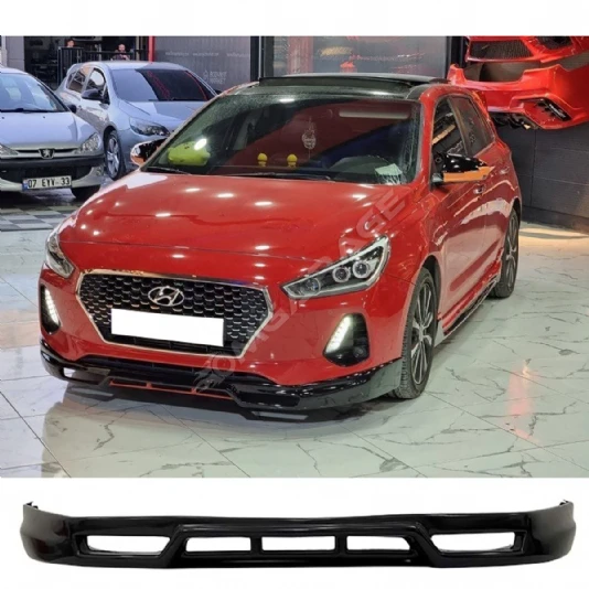 Hyundai i30 Makyajlı Ön Ek 2017  ve üzeri Mat Siyah Plastik Ön Karlık