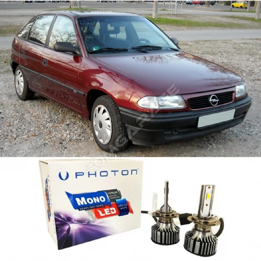 Opel Astra F Led Xenon Uzun + Kısa Far Ampulü H4 Mono Yeni Seri Beyaz 1993-1998 Uyumlu