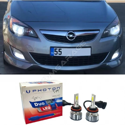 Opel Astra J Led Xenon Sis Far Ampulü H11 Duo Yeni Seri Beyaz 2009+
