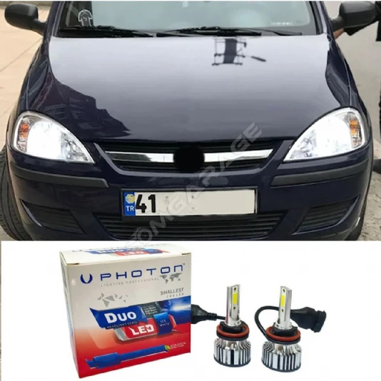 Opel Corsa C Led Xenon Uzun Far Ampulü H7 Duo Yeni Seri Beyaz 2000-2006 Uyumlu