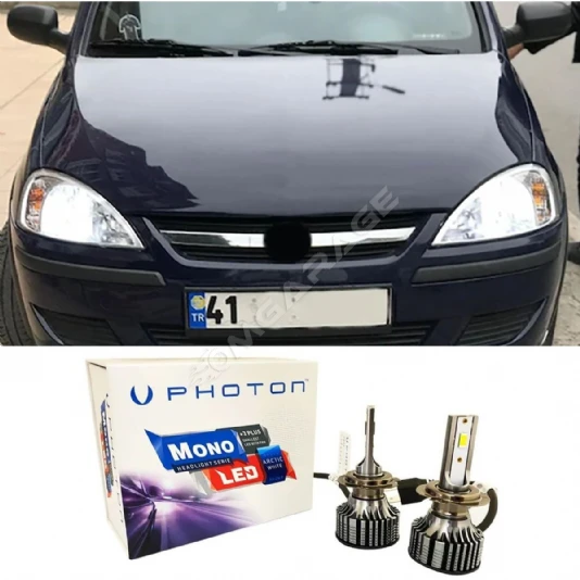 Opel Corsa C  Led Xenon Uzun Far Ampulü H7 Mono Yeni Seri Beyaz 2000-2006