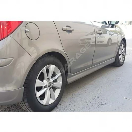 Opel Corsa D Sport Yan Marşpiyel Seti Mat Siyah Plastik 2006 2007 2008 2009 2010 2011 2012 Uyumlu