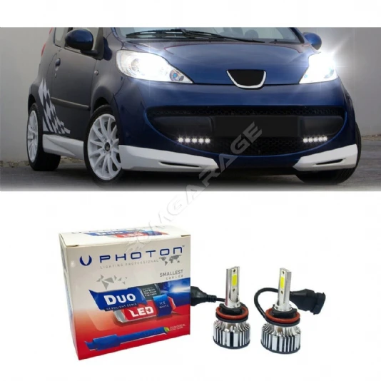 Peugeot 107 Led Xenon Uzun + Kısa Far Ampulü H4 Duo Yeni Seri Beyaz Uyumlu