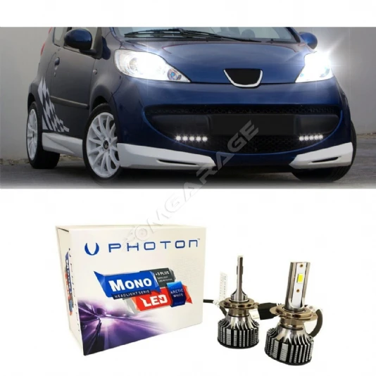 Peugeot 107 Led Xenon Uzun + Kısa Far Ampulü H4 Mono Yeni Seri Beyaz