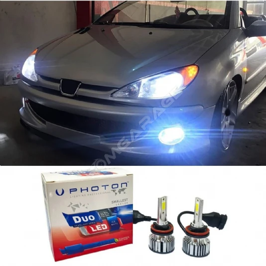 Peugeot 206 Led Xenon Kısa Far Ampulü H7 Duo Yeni Seri Beyaz 2003+