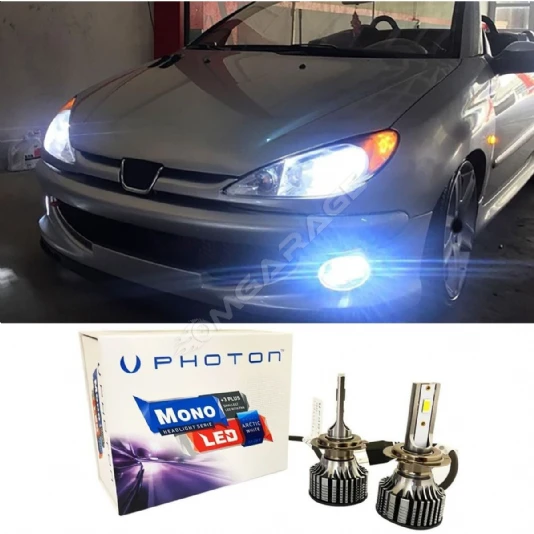 Peugeot 206 Led Xenon Kısa Far Ampulü H7 Mono Yeni Seri Beyaz 2003+
