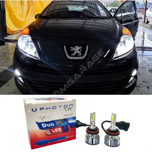Peugeot 207 Led Xenon Uzun Far Ampulü H1 Duo Yeni Seri Beyaz