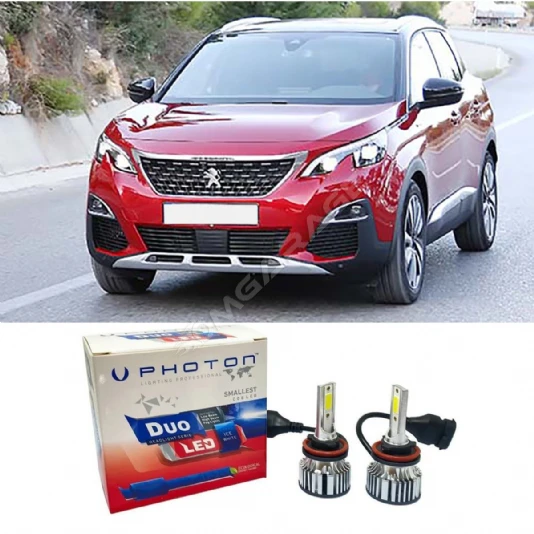 Peugeot 3008 Led Xenon Sis Far  Ampulü H11 Duo Yeni Seri Beyaz 2016+