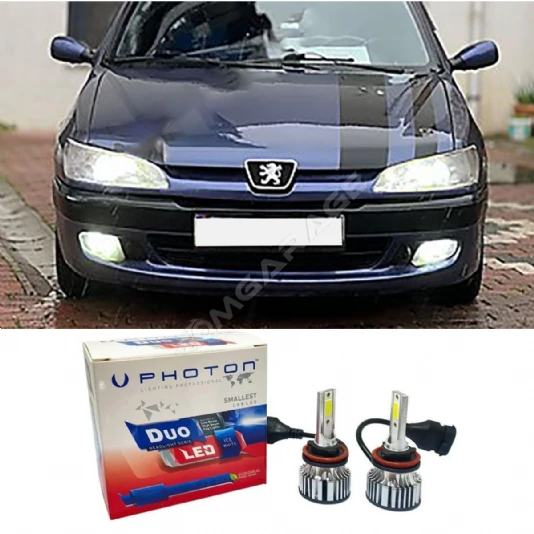 Peugeot 306 Led Xenon Kısa Far Ampulü H7 Duo Yeni Seri Beyaz 1996+