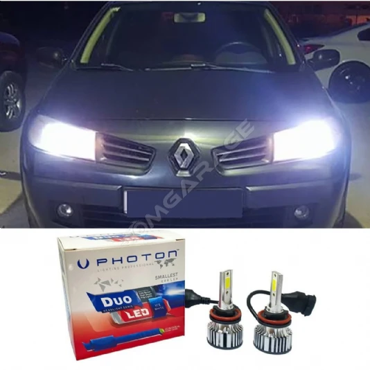 Renault Megane  Uyumlu2 Led Xenon Kısa Far Ampulü H7 Duo Yeni Seri Beyaz