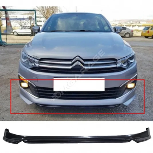 Citroen C Elysee Ön Ek Makyajlı Kasa 2018 2019 2020 2021 2022 2023 UyumluMat Siyah Plastik Ön Karlık