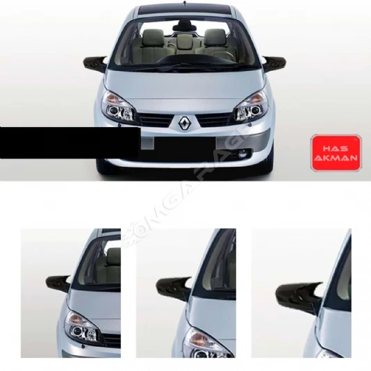 Renault Scenic 2 Batman Yarasa Ayna Kapağı Piano Black 2004 2005 2006 2007 2008 2009