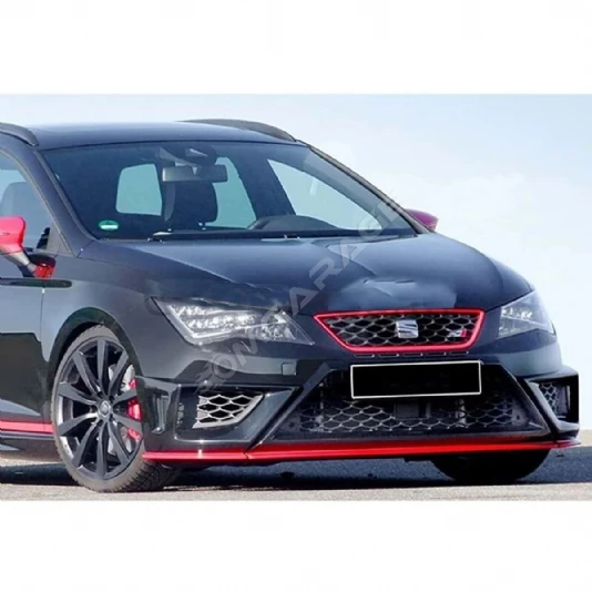 Seat Leon Mk3 Fr JE Desing 3 Parça Ön Ek Karlık Mat Siyah Plastik 2013 2014 2015 2016