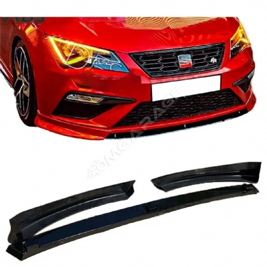 Seat Leon Mk3.5 Fr-Style-Xcellence 3 Parça Ön Ek Karlık Mat Siyah Plastik 2017 2018 2019 2020