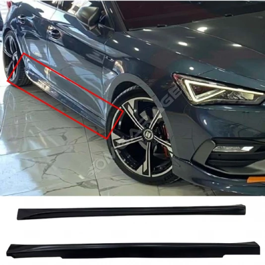 Seat Leon Mk4  Aero Yan Marşpiyel Seti Plastik Mat Siyah 2020+