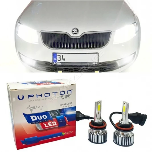Skoda Octavia Mk3 Led Xenon Sis Farı Ampulü H8 Duo Yeni Seri Beyaz 2013-2021
