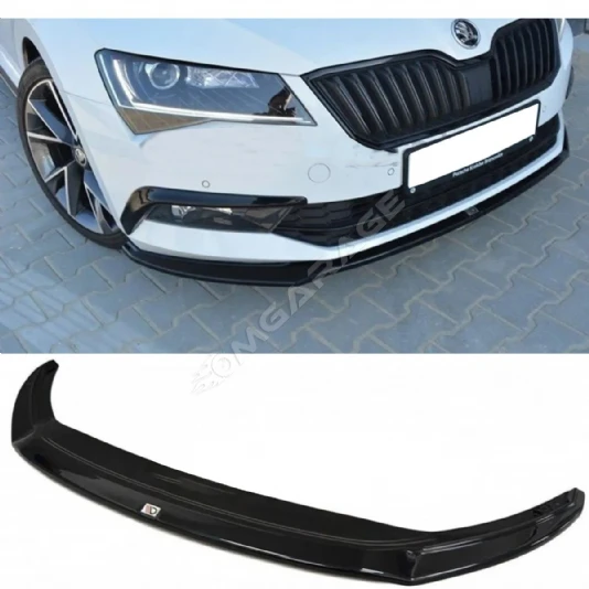 Skoda Superb 2015 2016 2017 2018 Ön Lip Parlak Siyah Ön Ek Plastik Ön EK