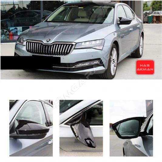 Skoda Superb B8 Batman Yarasa Ayna Kapağı Piano Black 2015 2016 2017 2018 2019 2020 2021