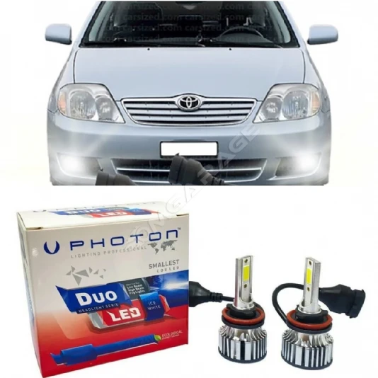 Toyota Corolla E120 Led Xenon Sis Farı Ampulü H11 Duo Yeni Seri Beyaz 2002-2008